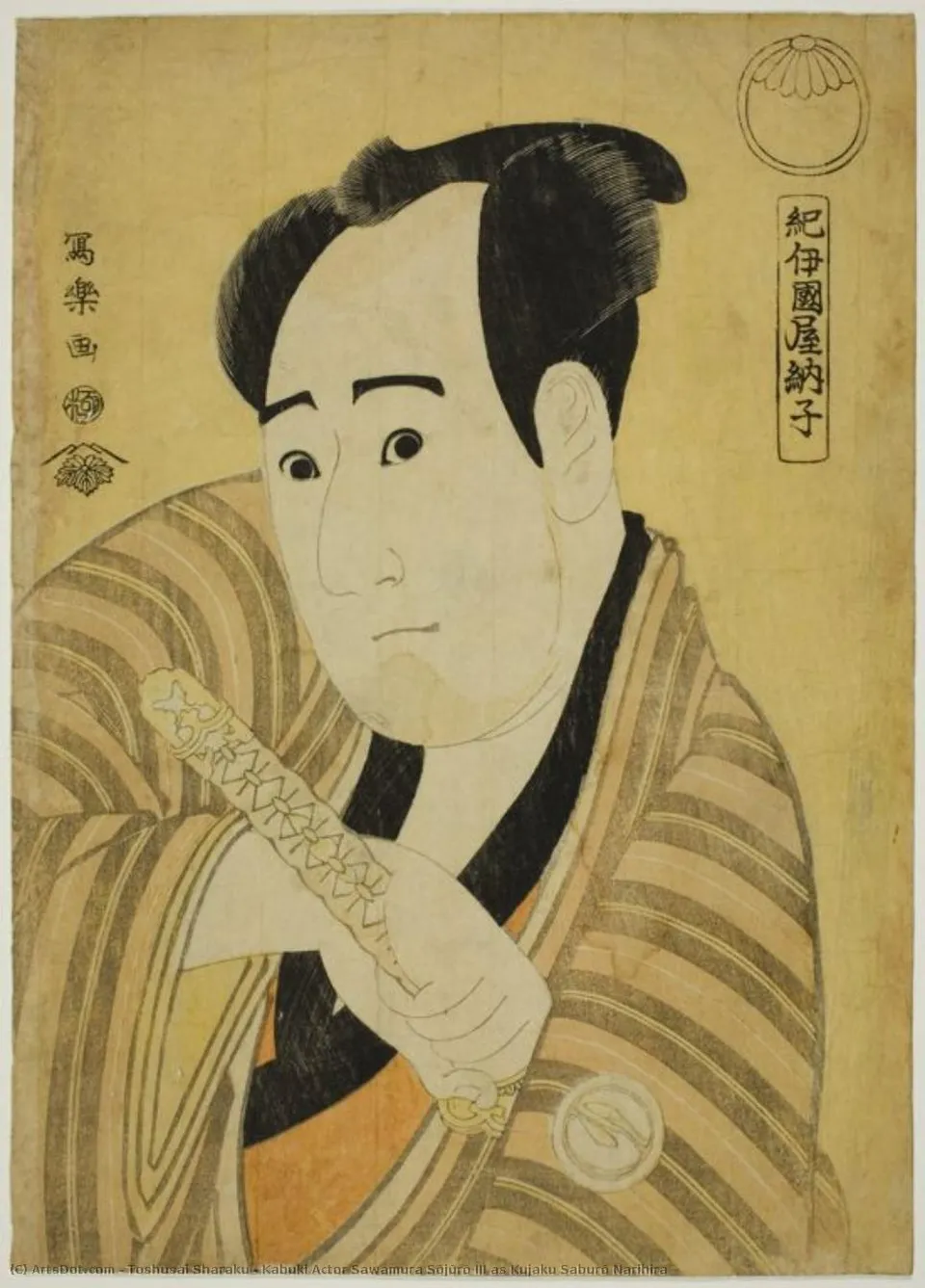 Kabuki Actor Sawamura Sōjūrō Iii As Kujaku Saburō Narihira — Тосюсай Сяраку