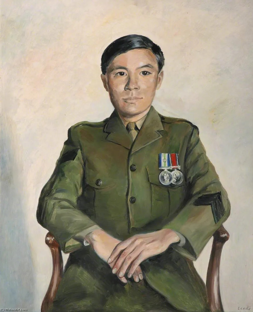 Falklands Portraits Gurkha Sergeant Sanbahder Linbu — Caroline Hobart