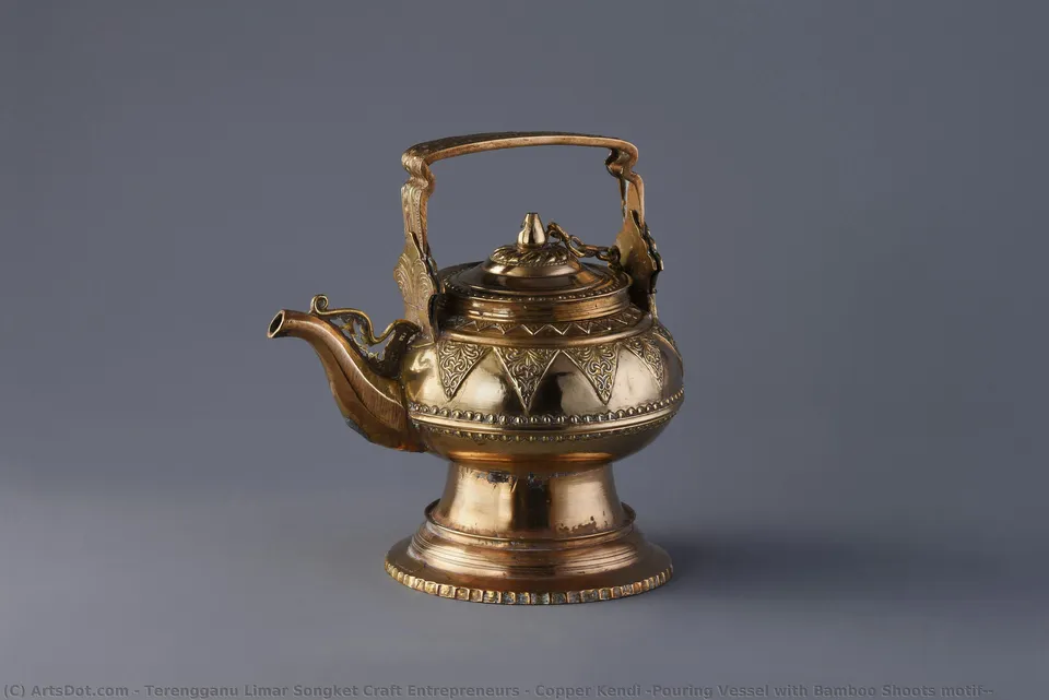 Copper Kendi (pouring Vessel With Bamboo Shoots Motif)) — Terengganu Limar Songket Craft Entrepreneurs