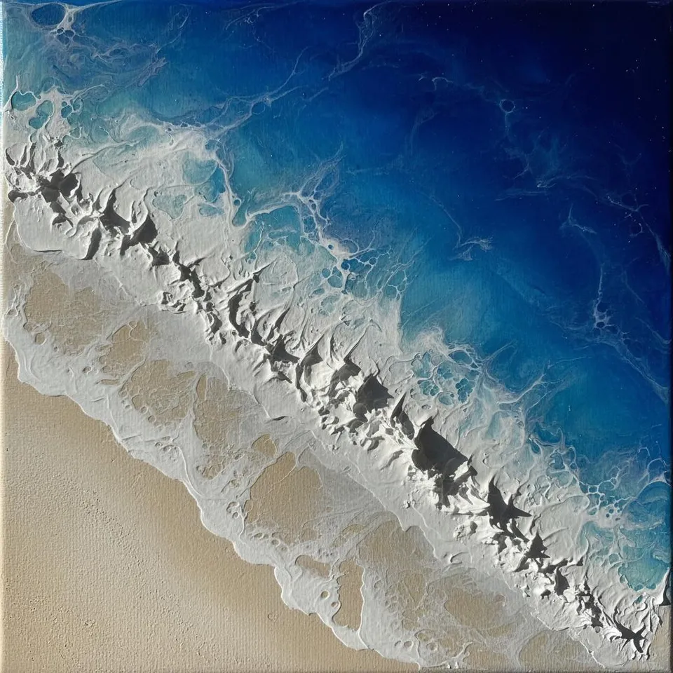 Ephemeral Tides Of Cerulean: A Sculptural Study In Oceanic Motion And Light — David Moreau