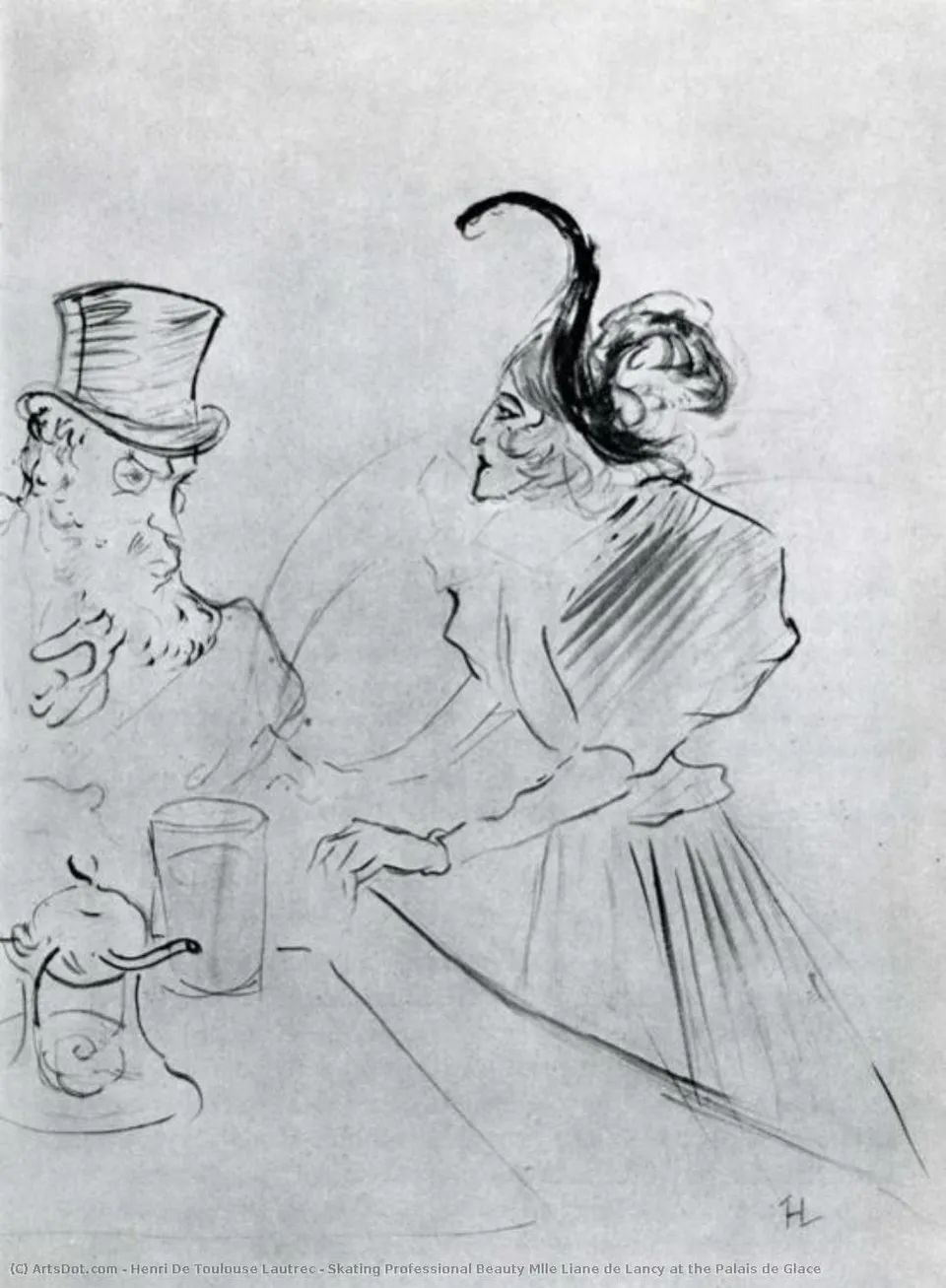 Skating Professional Beauty Mlle Liane De Lancy At The Palais De Glace — Comte Henri Marie Raymond De Toulouse-lautrec-monfa
