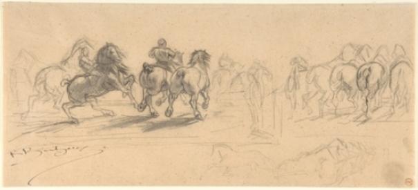 Sheet Of Studies For ''the Horse Fair'' — Роза Бонхур