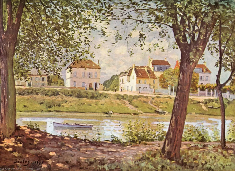 Village On The Banks Of The Seine — Сислей