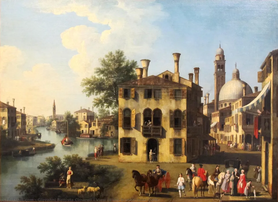 View Of The Brenta, Near Dolo — Giovanni Battista Cimaroli