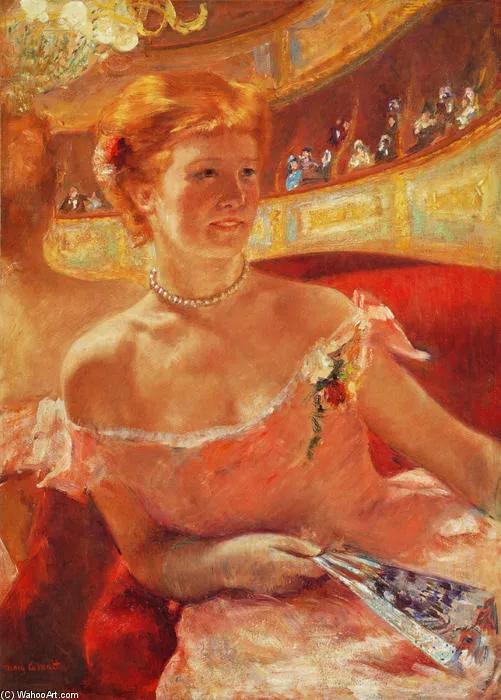 Woman With A Pearl Necklace In A Loge — Mary Stevenson Cassatt