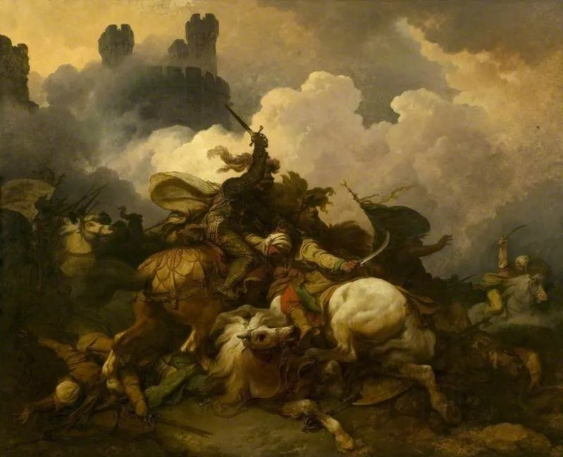 The Battle Between Richard Coeur De Lion And Saladin In Palestine — Филип Джеймс Де Лутерборг
