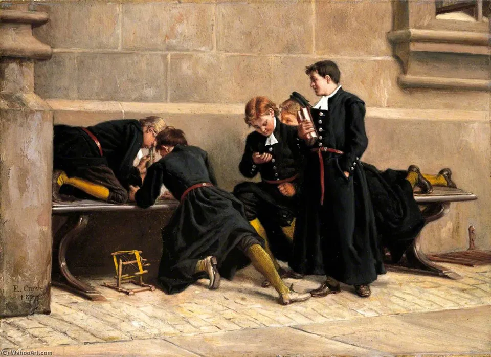Christ's Hospital Children In London Quad — Eyre Crowe