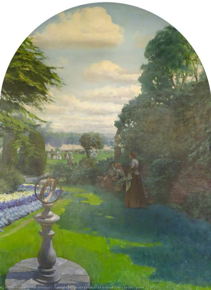 Garden Party In The Grounds Of Holland Park, 1870s (panel 11 Of 11) — Mao Wenbiao