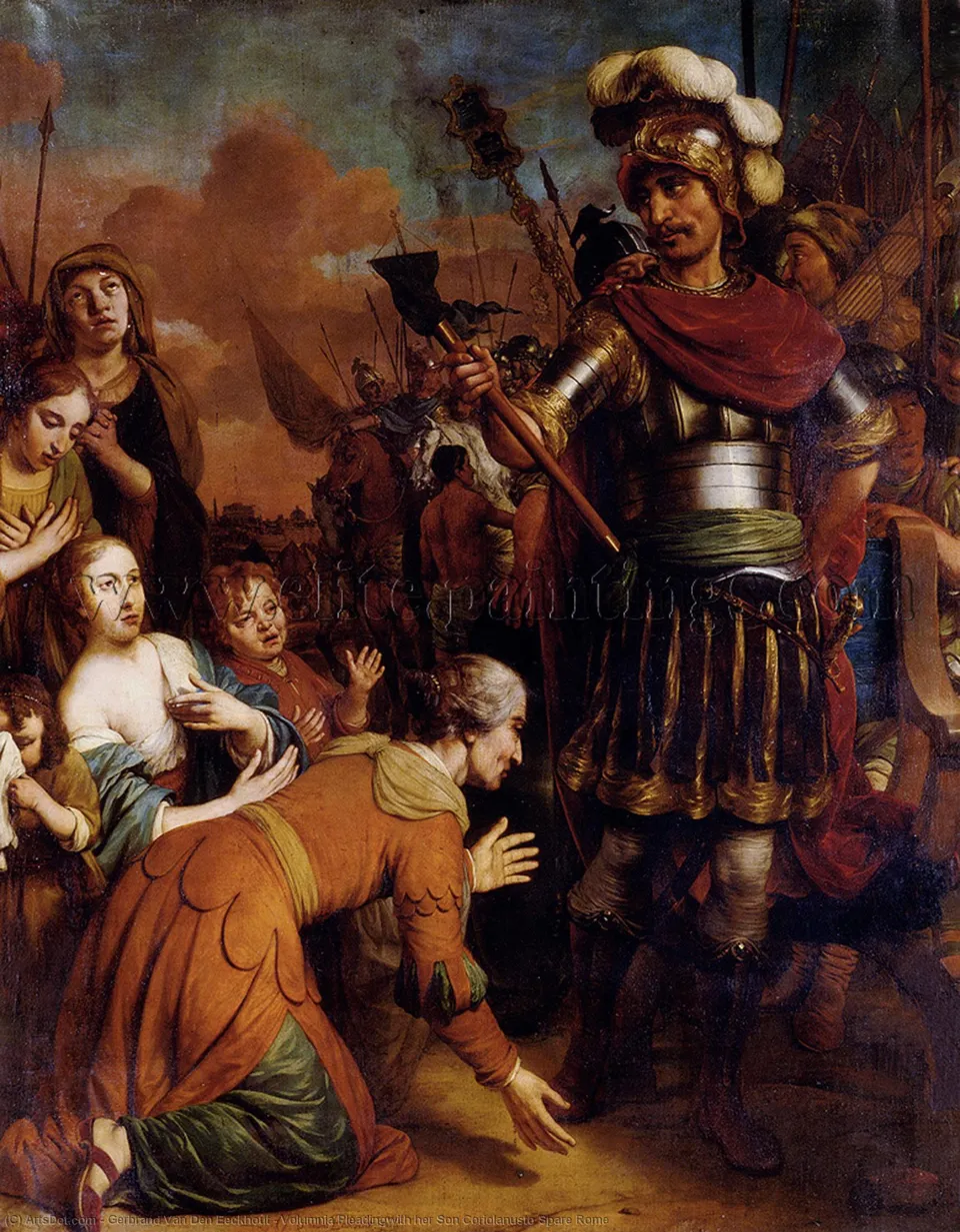 Volumnia Pleadingwith Her Son Coriolanusto Spare Rome — Gerbrand Van Den Eeckhout