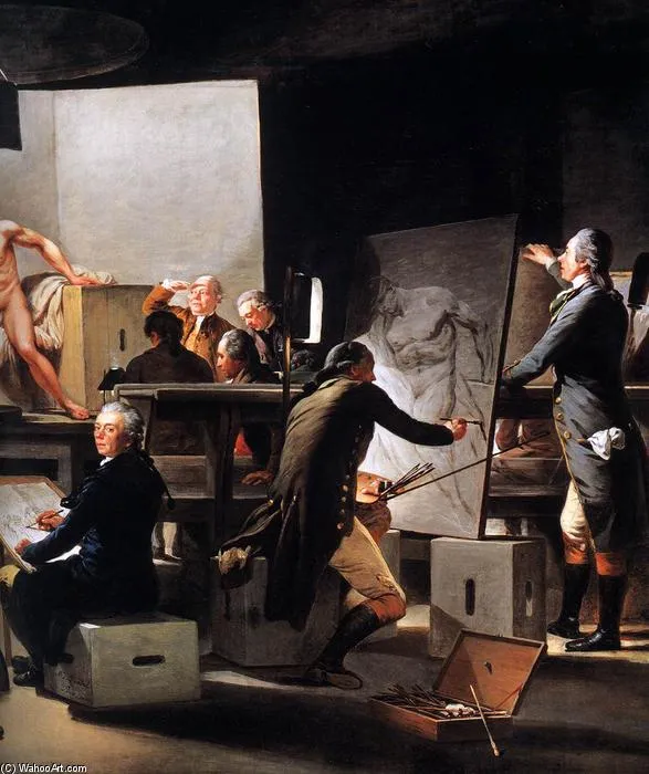 Life Class In The Vienna Academy (detail) — Martin Ferdinand Quadal
