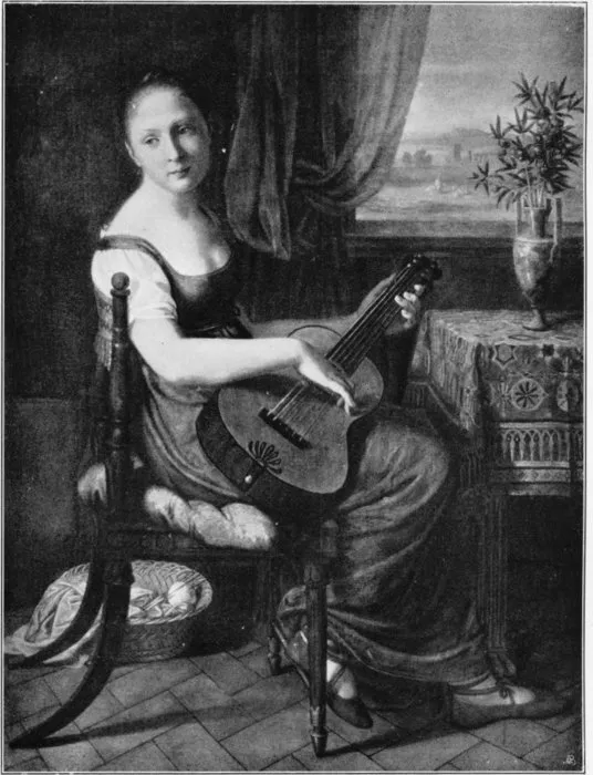 Portrait Of Karoline Von Humboldt With Guitar — Christian Gottlieb Schick