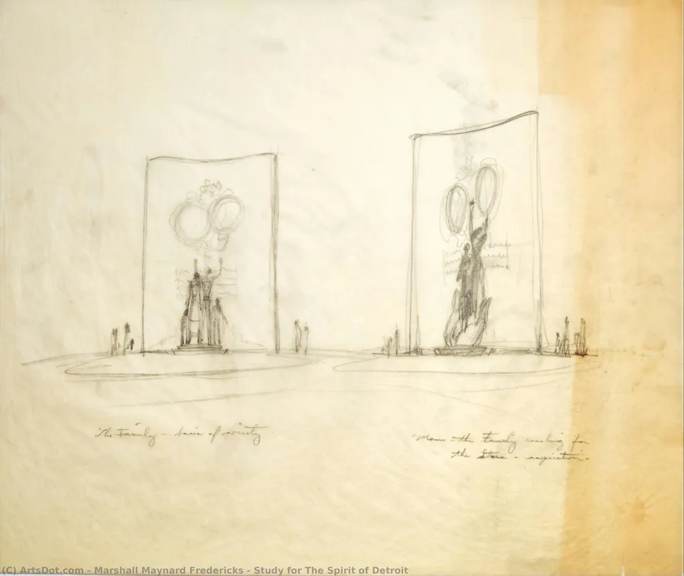 Study For The Spirit Of Detroit — Маршалл Мейнард Фредерикс