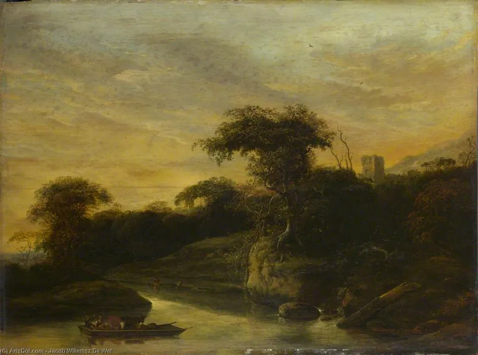 A Landscape With A River At The Foot Of A Hill — Jacob Willemsz De Wet