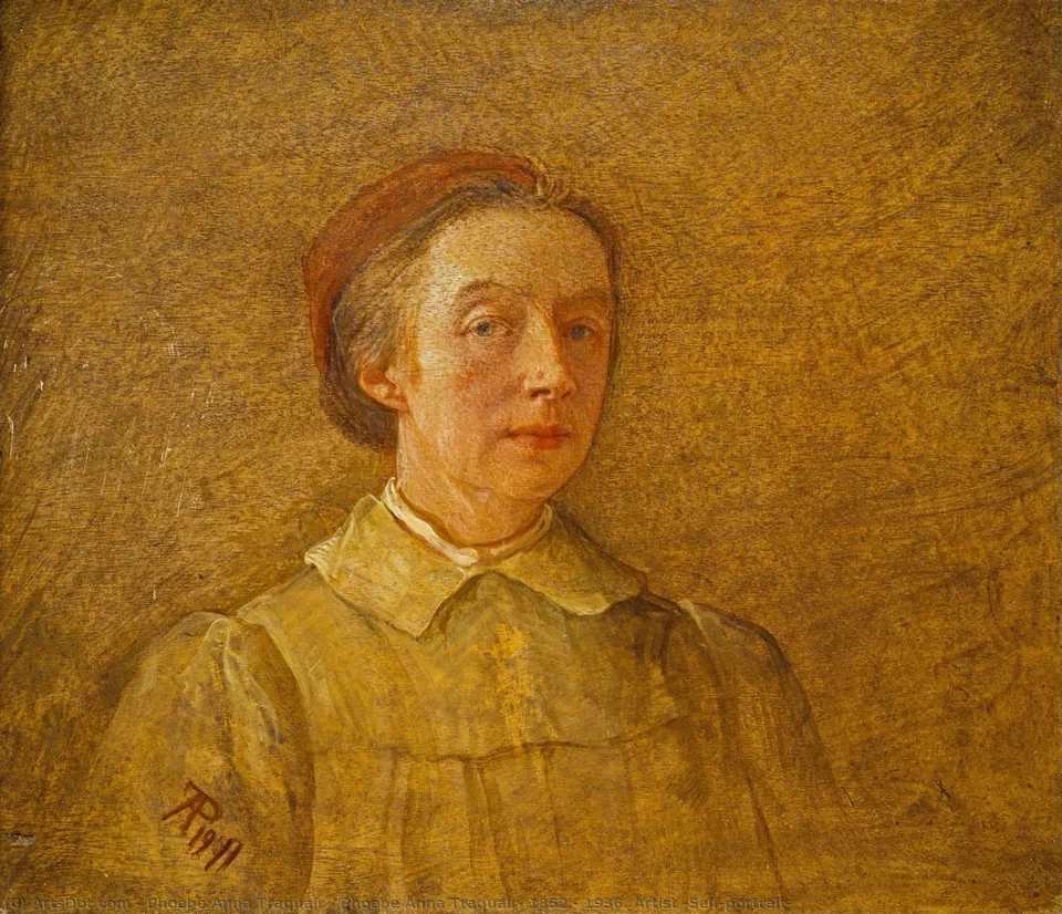 Phoebe Anna Traquair, 1852 - 1936. Artist (self-portrait) — Phoebe Anna Traquair