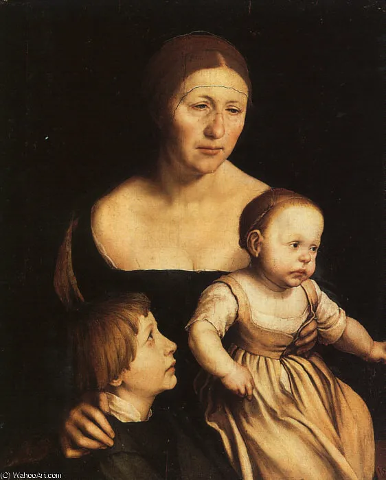 Artist's Wife With Katherine And Philipp, — Ганс Гольбейн Младший