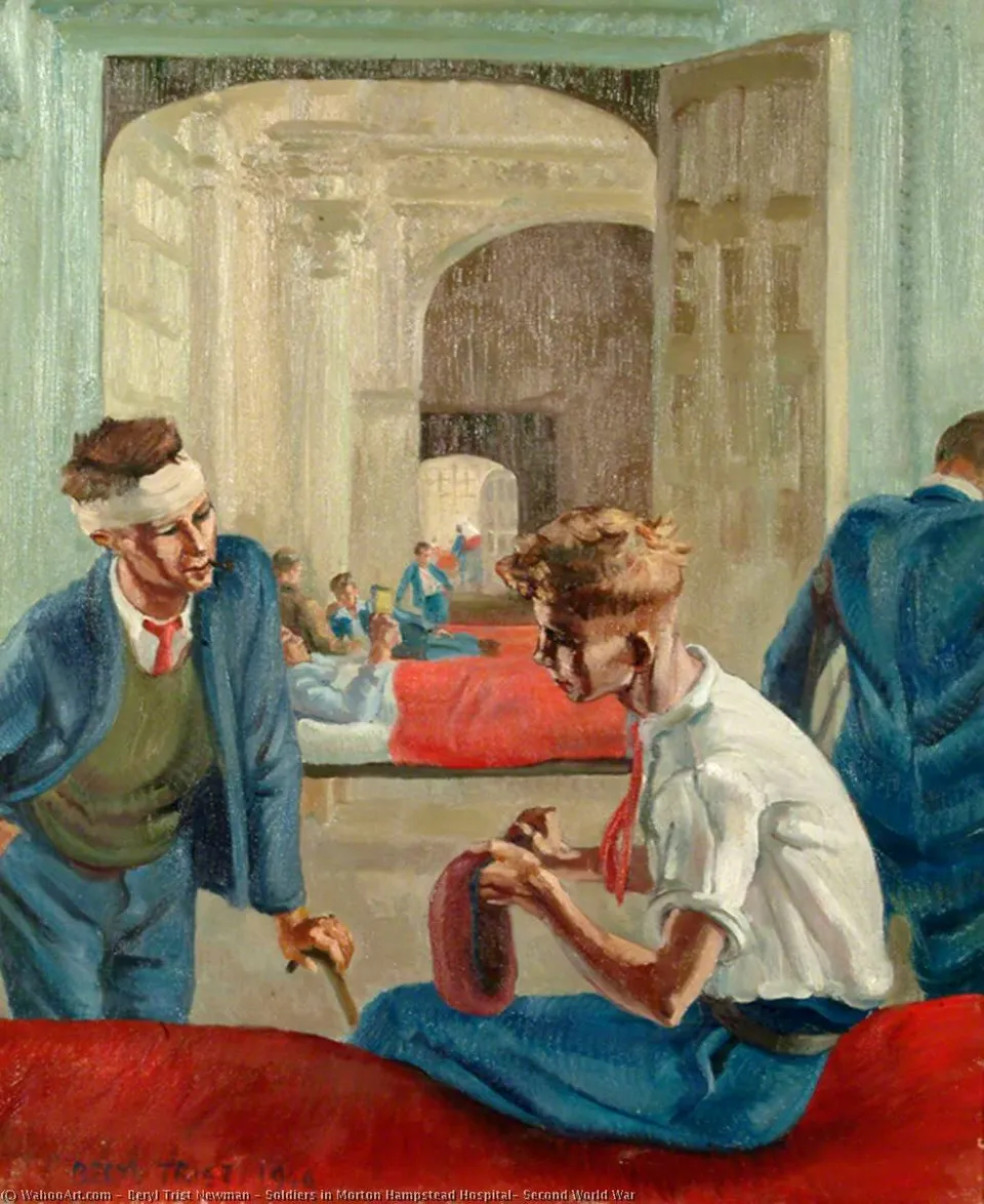 Soldiers In Morton Hampstead Hospital, Second World War — Beryl Trist Newman