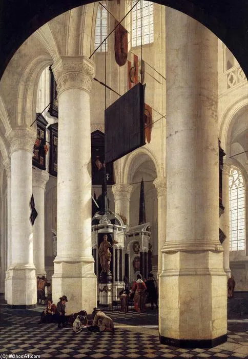 Interior Of The Nieuwe Kerk, Delft, With The Tomb Of William The Silent — Gerard Houckgeest