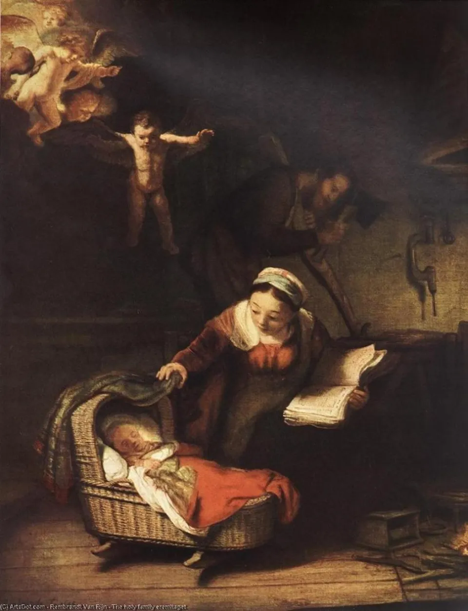 The Holy Family Eremitaget — Рембрандт Ван Рейн