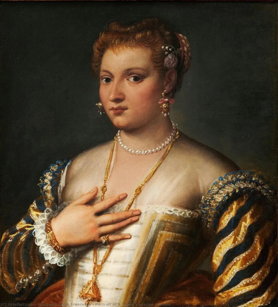 Portrait Of A Young Venetian Woman — Montemezzano Francesco