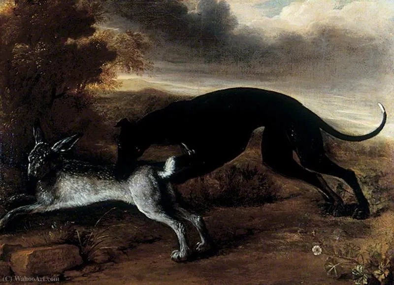 Greyhound And Hare — Leonard Knyff