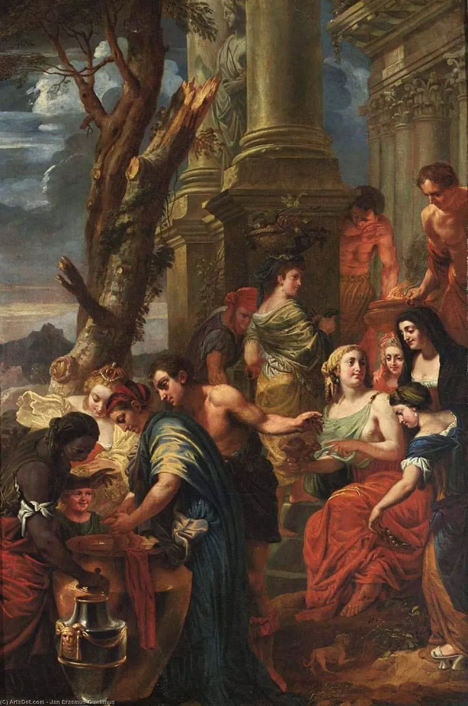Thetis Dips Achilles In A Vase With Water From The Styx — Erasmus Quellinus Ii