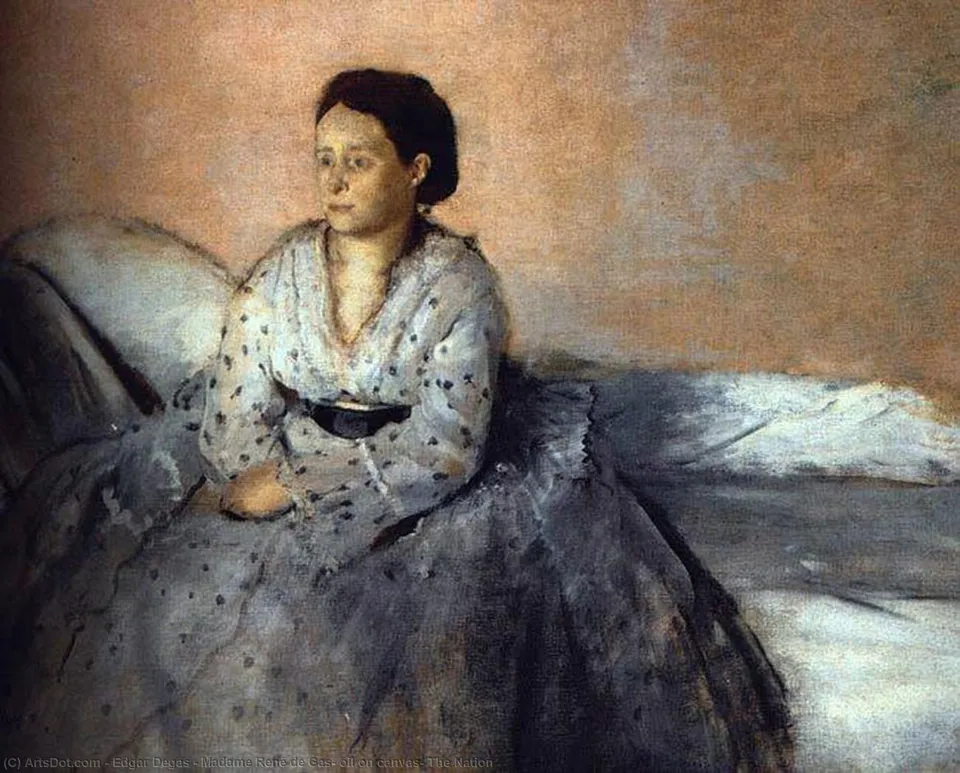Madame René De Gas, Oil On Canvas, The Nation — Hilaire-germain-edgar Degas