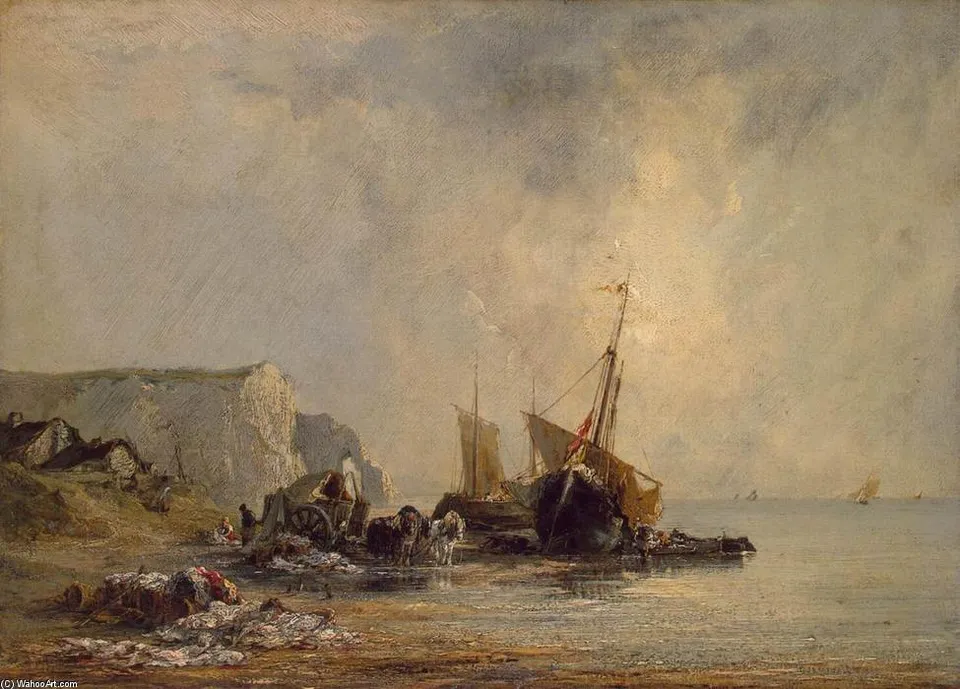 Boats Near The Shore Of Normandy — Ричард Паркс Бонингон