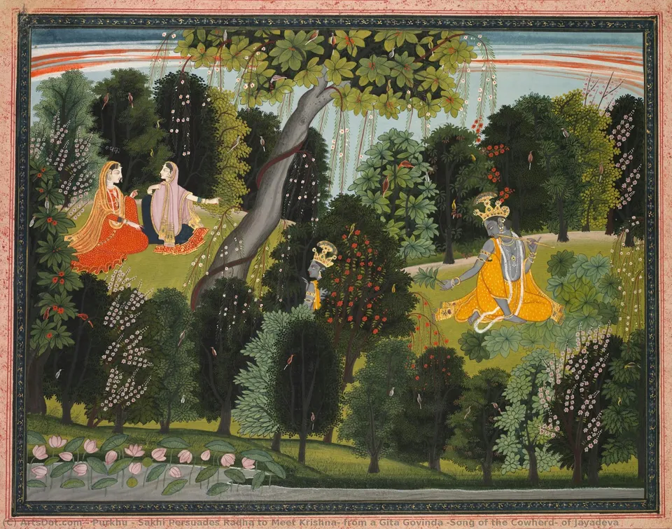 Sakhi Persuades Radha To Meet Krishna, From A Gita Govinda (song Of The Cowherd) Of Jayadeva — Purkhu