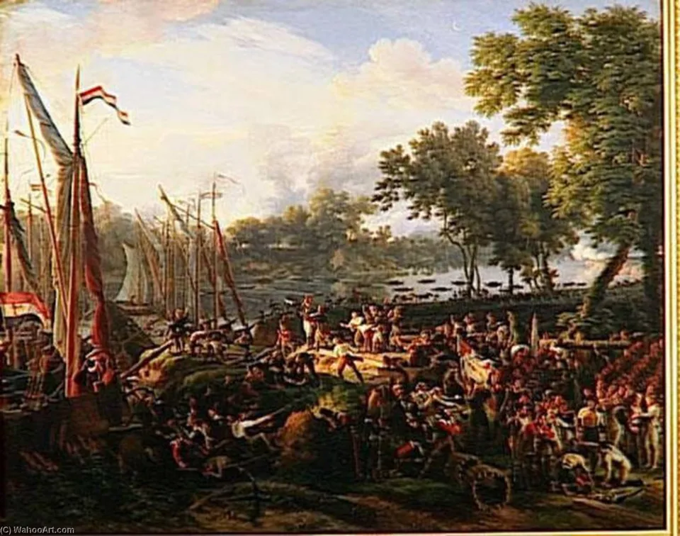 Passage Du Rhin Par L'armee Francaise A Dusseldorf.6 Septembre 1795 — Louis François Baron Lejeune