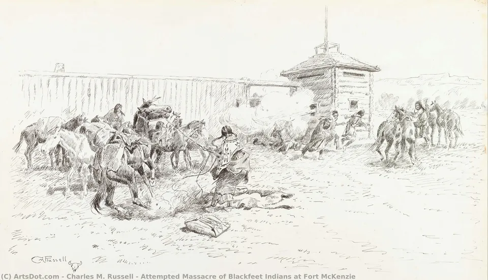 Attempted Massacre Of Blackfeet Indians At Fort Mckenzie — Чарльз Марион Расселл