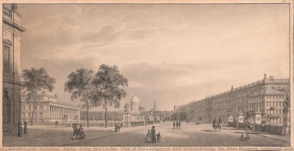 Berlin, Unter Den Linden. View Of The Lustgarten With Schlossbrücke, The Altes Museum, Cathedral, And Palace — Карл Фридрих Шинкель