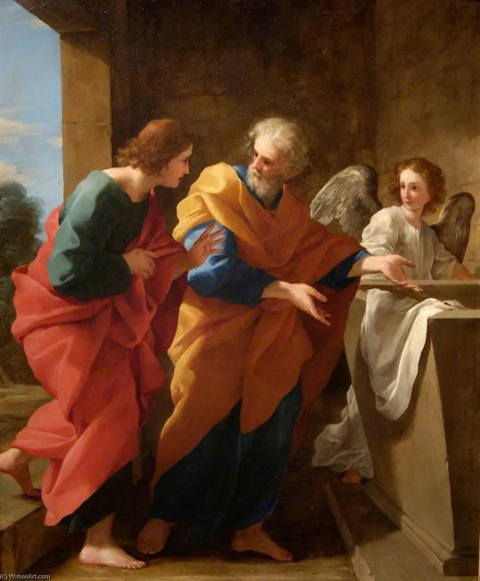 St John And St Peter At The Empty Tomb Of Christ — Джованни Франческо Романелли