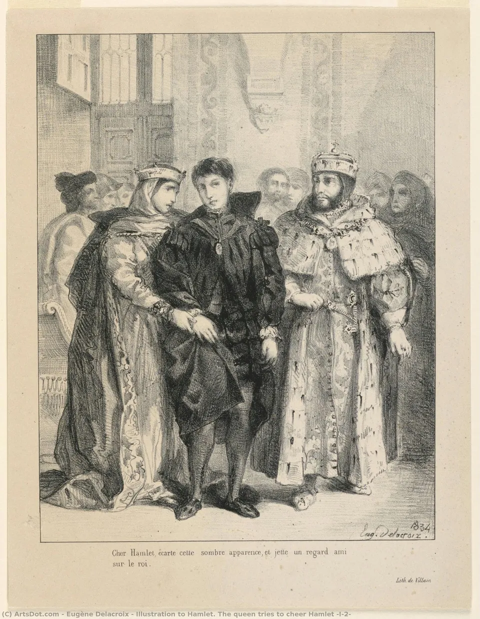 Illustration To Hamlet. The Queen Tries To Cheer Hamlet (i,2) — Эжен Делакруа