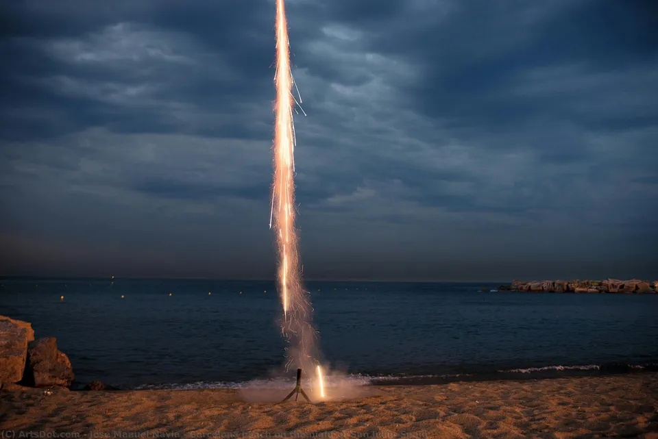 Barcelona Beach On The Night Of San Juan, Spain — José Manuel Navia
