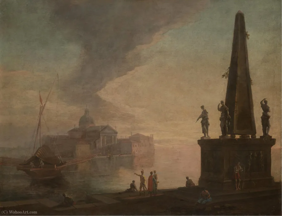 A Capriccio View Of The Venetian Lagoon — Johann Richter