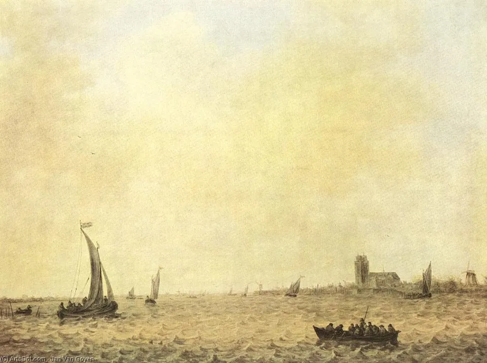 View Of Dordrecht From The Oude Maas — Ян Ван Эйк