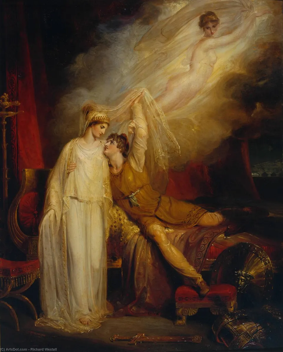 The Reconciliation Of Helen And Paris After His Defeat By Menelaus — Ричард Весталл