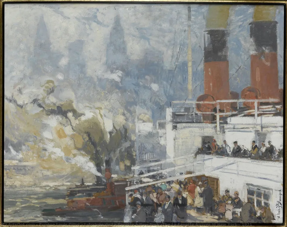 L’arrivée Du La Fayette À New York (the La Fayette Arrives In New York), 1921 — Eugène Louis Gillot