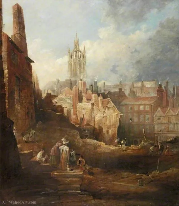 Excavations For The High Level Bridge, Newcastle Upon Tyne — Thomas Miles Richardson Junior