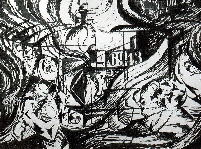 Drawing After 'states Of Mind: The Farewells' — Умберто Боччони