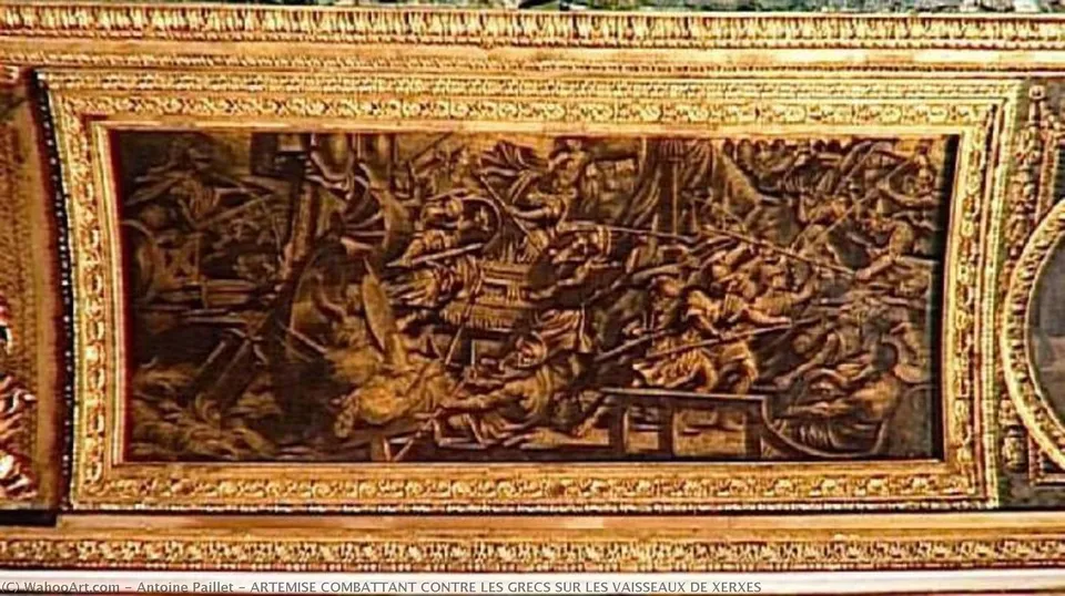 Artemise Combattant Contre Les Grecs Sur Les Vaisseaux De Xerxes — Antoine Paillet