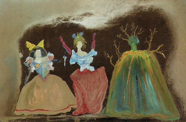 Three Female Figures In Festive Gowns — Сальвадор Дали