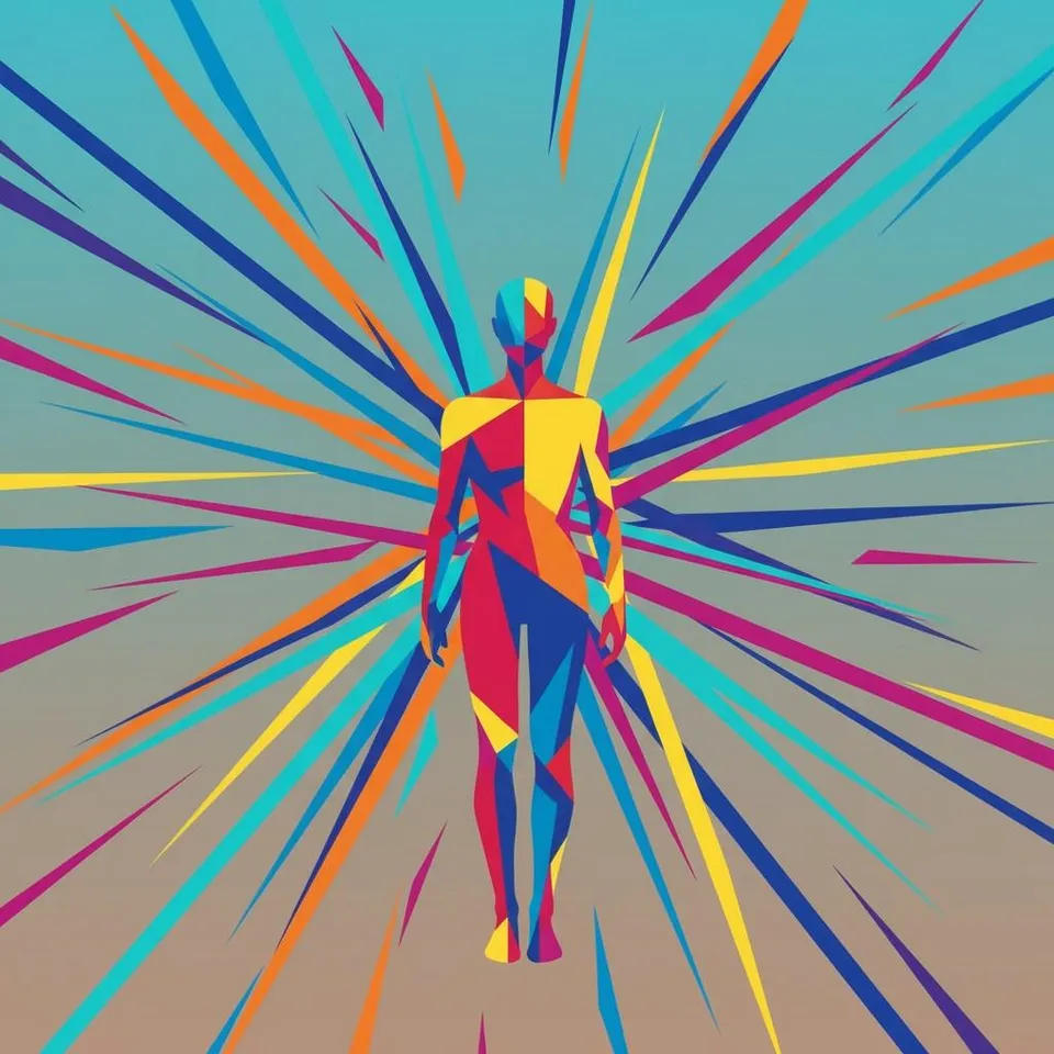 Radiant Vectors Of Form: A Monolithic Burst In Saturated Cyan And Magenta — Laurent Delcourt