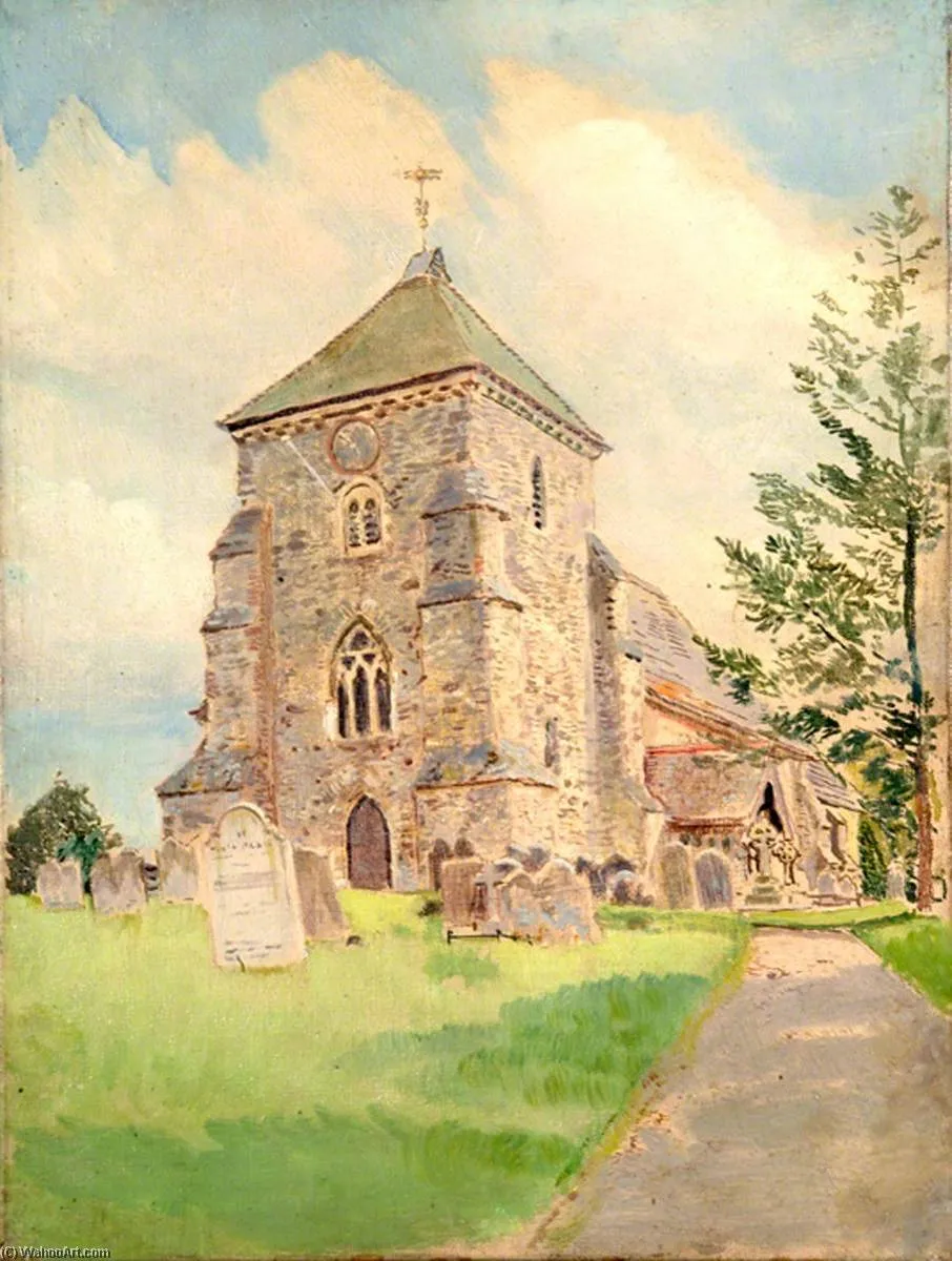 Exterior View Of West End Of Unidentified Church In East Surrey — Эрнест К. Кристи