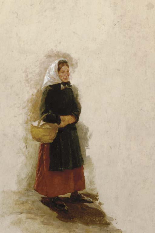 An Antibes Woman Carrying A Basket — Жан-луи Эрнест Мейсонье