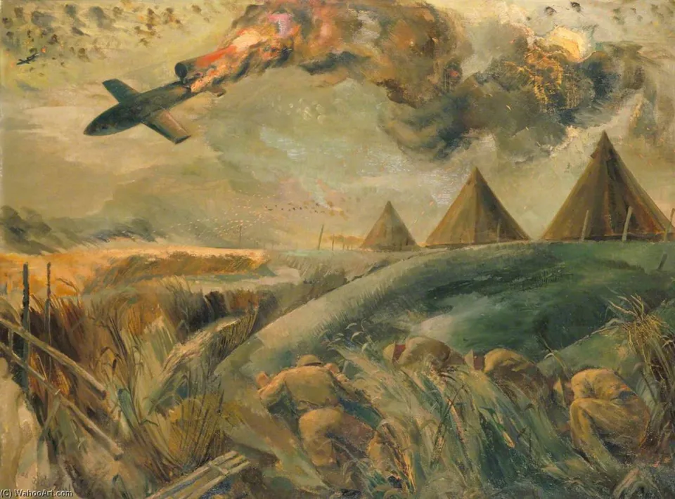 Battle Of London Royal Marine Anti Aircraft Gunners Bring Down A Flying Bomb — Лесли Коул