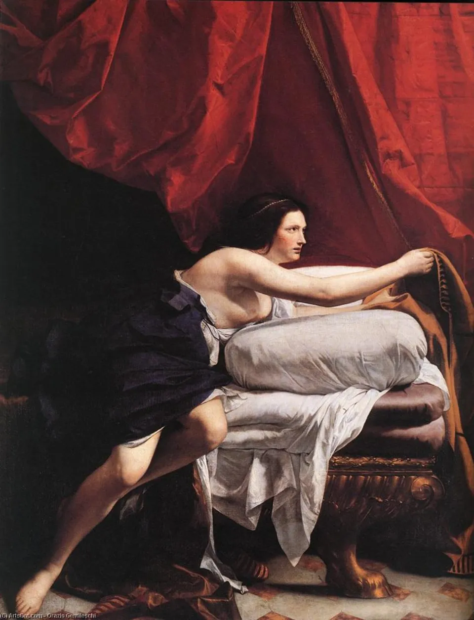 Joseph And Potiphar's Wife (detail) — Оrazio Джентилески