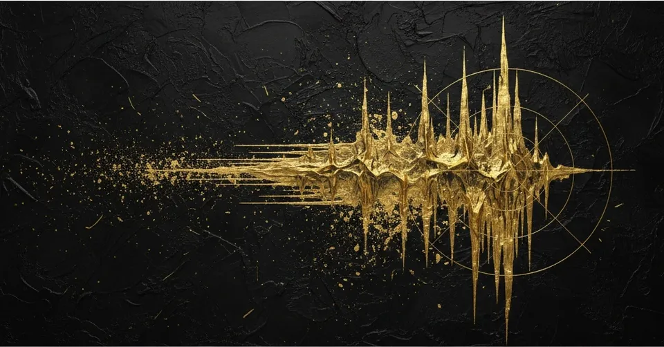 Golden Kinetic Fracture: A Monumental Explosion Of Gilded Light Against Obsidian Void — David Moreau