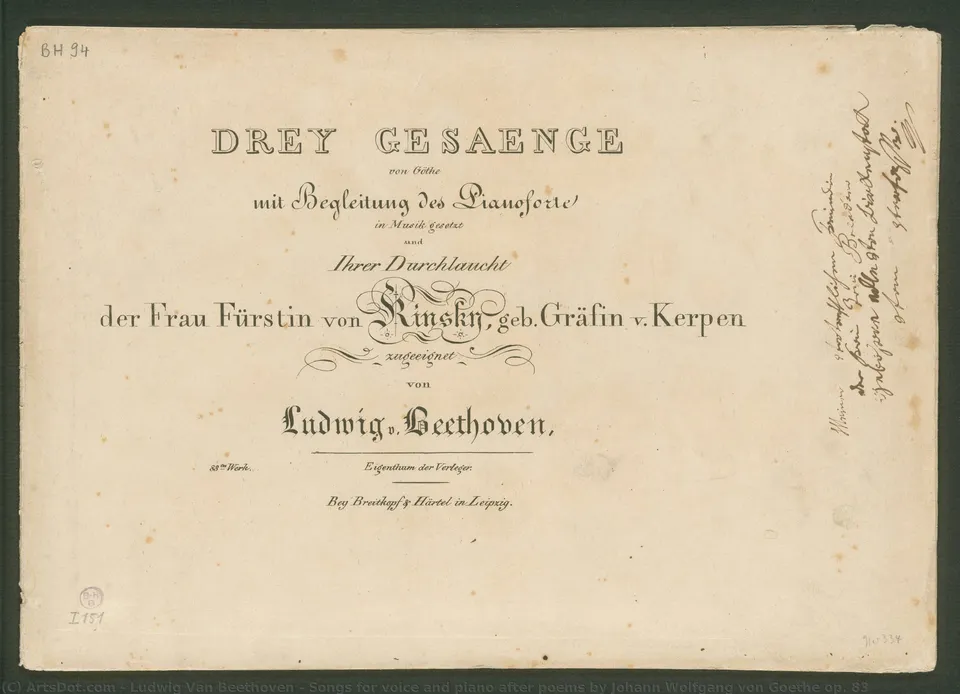 Songs For Voice And Piano After Poems By Johann Wolfgang Von Goethe Op. 83 — Людвиг Ван Бетховен