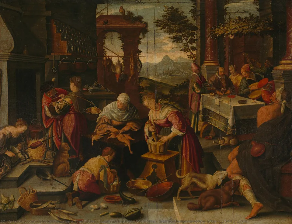 Lazarus And The Rich Man, Jacopo Bassano (copy After), 1544 - 1700 — Jacopo Bassano The Elder